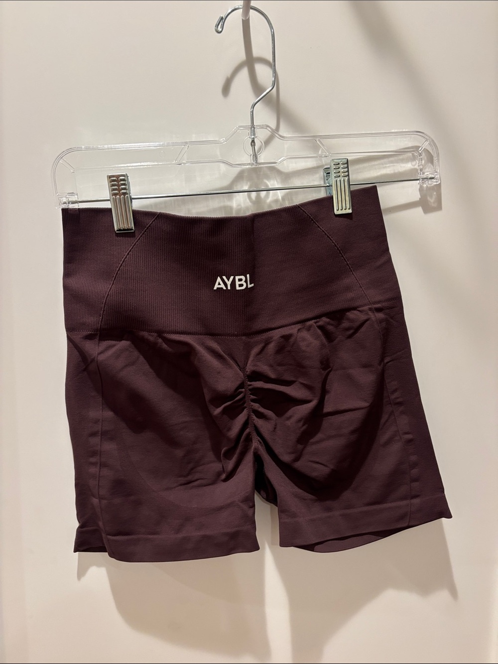 AYBL Womens Deep Burgundy High-Waist Scrunch Bike Shorts